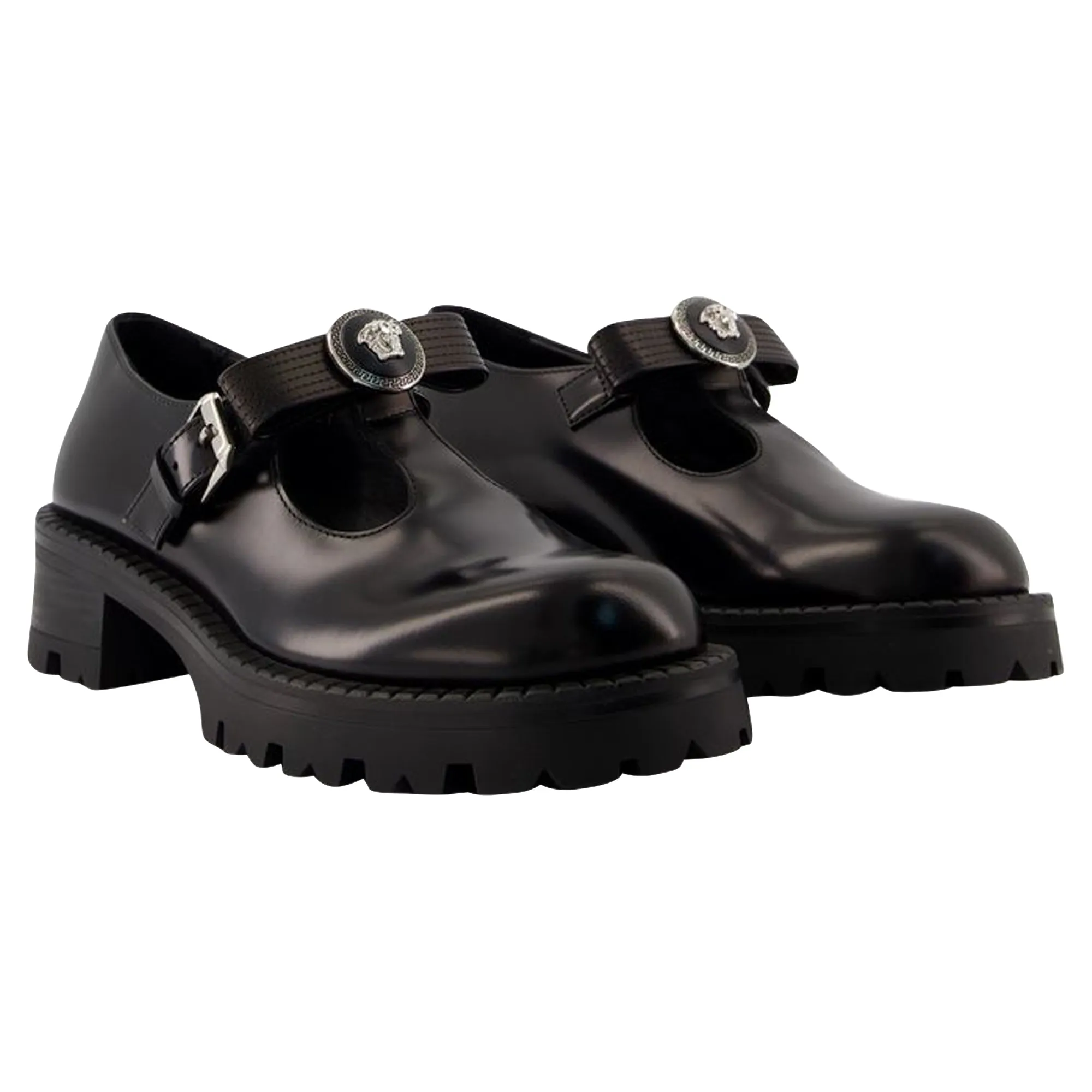 Derbies - Versace - Leather - Black