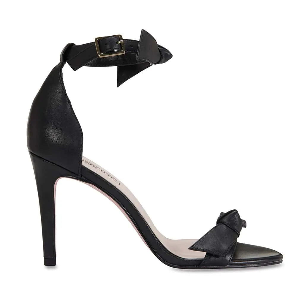 Destiny Heel in Black Leather