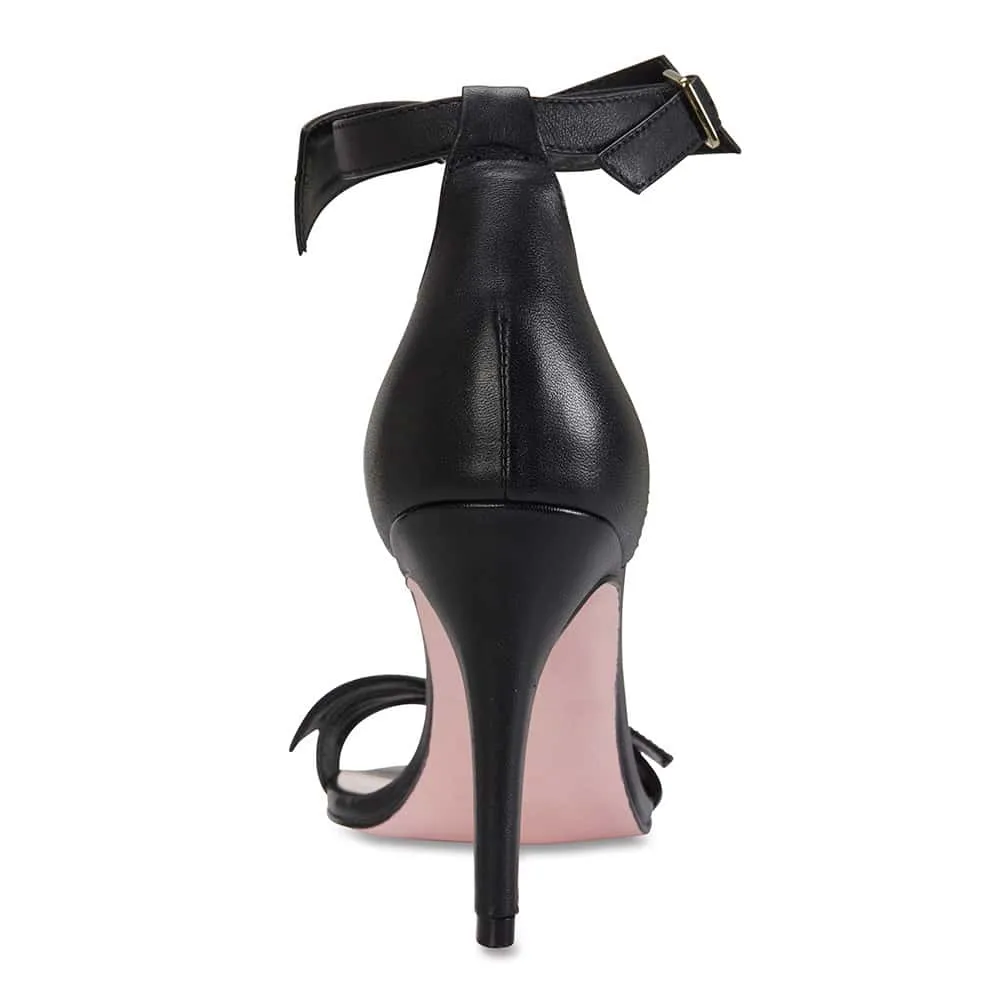 Destiny Heel in Black Leather