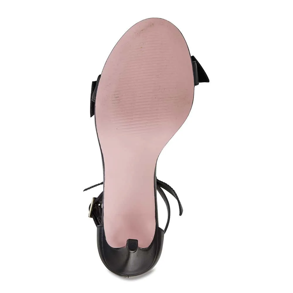 Destiny Heel in Black Leather