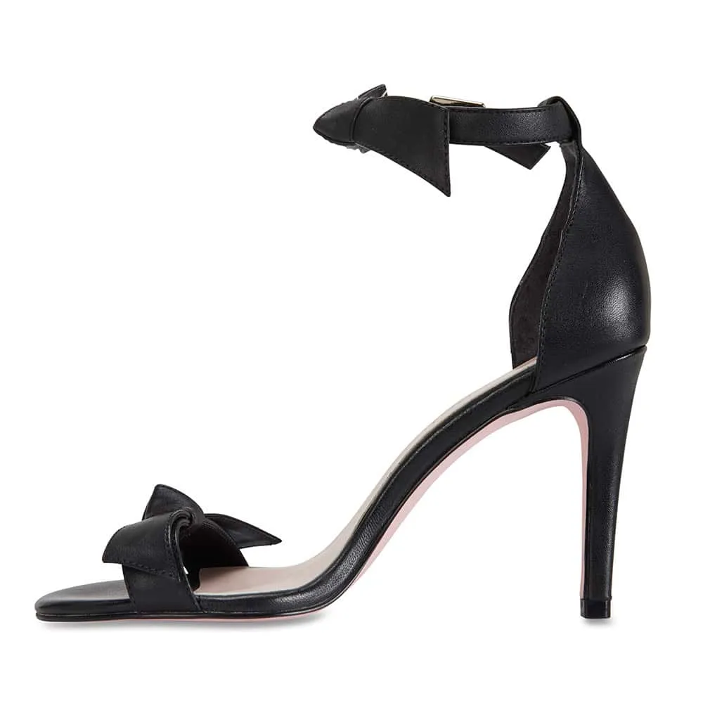Destiny Heel in Black Leather