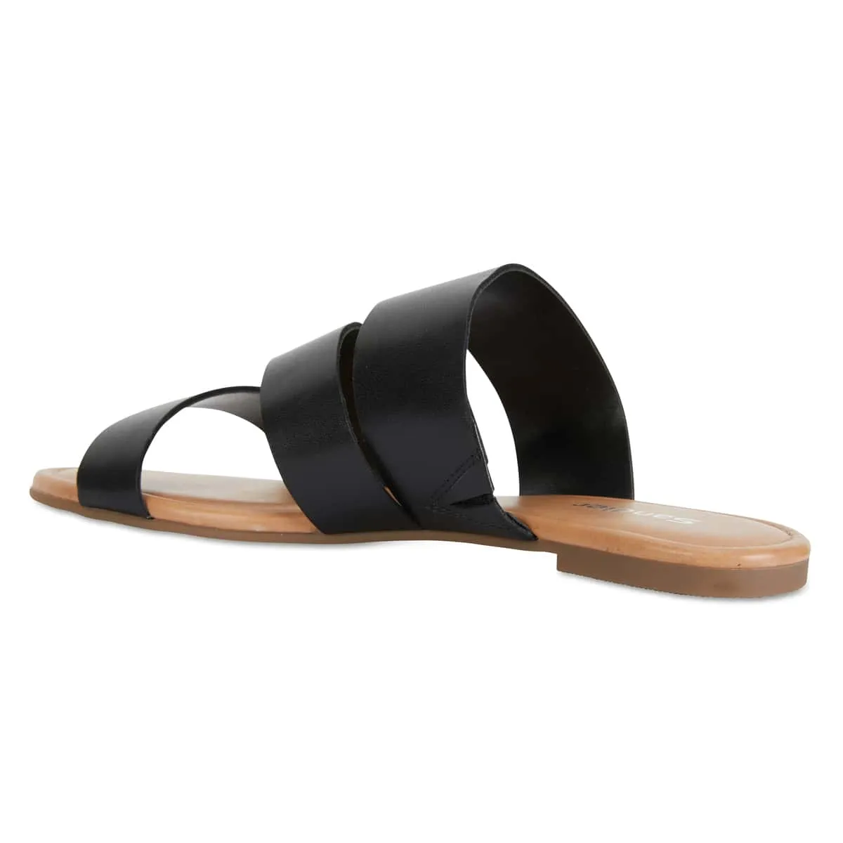 Detour Slide in Black Leather