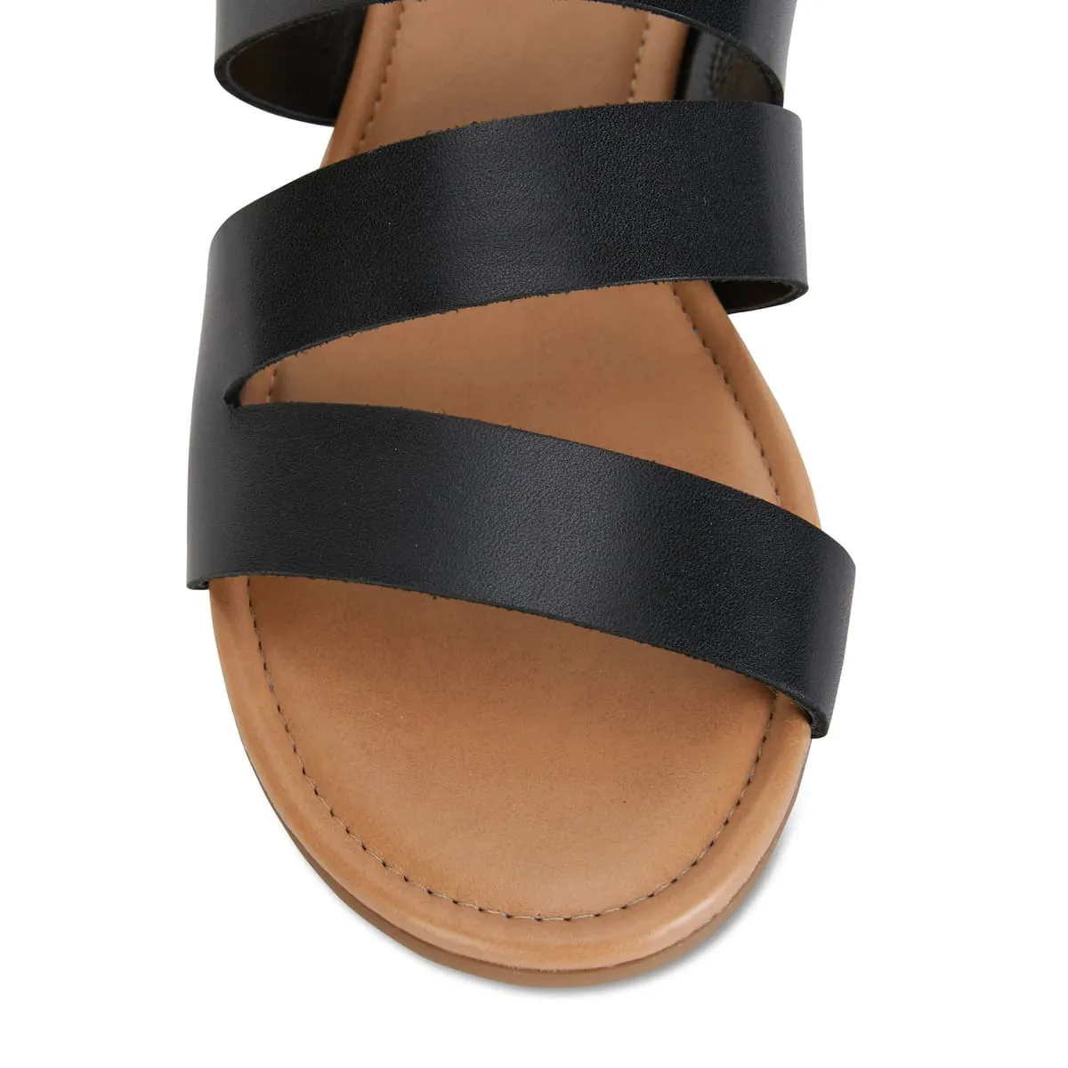 Detour Slide in Black Leather
