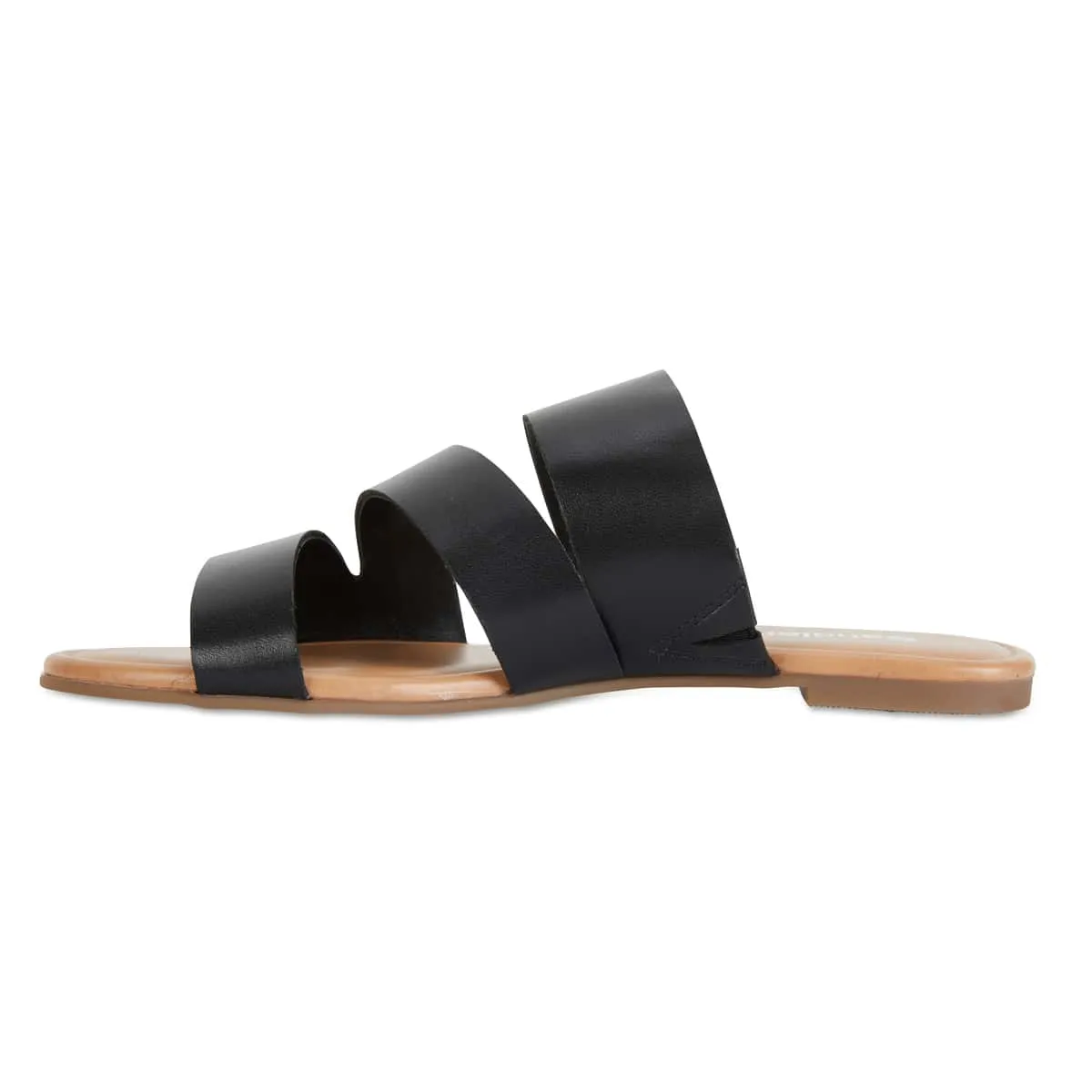 Detour Slide in Black Leather