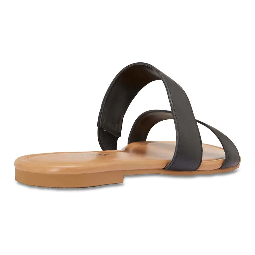 Deuce Slide in Black Leather