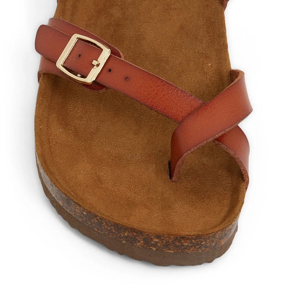 Deva Sandal in Cognac Smooth