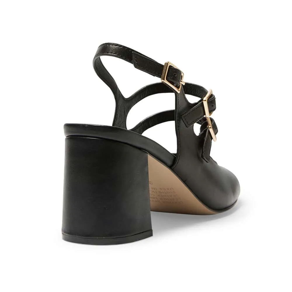 Diana Heel in Black Leather