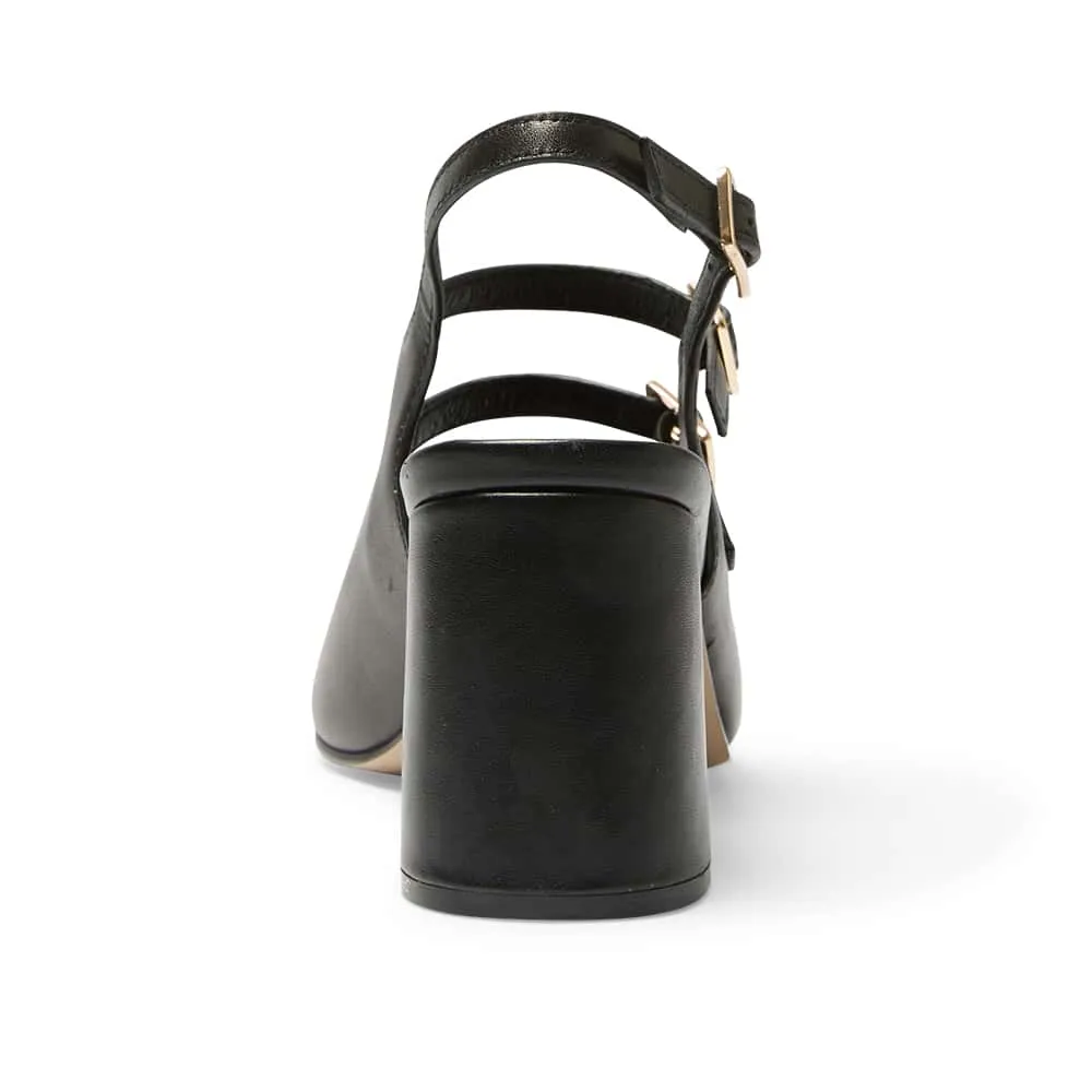 Diana Heel in Black Leather