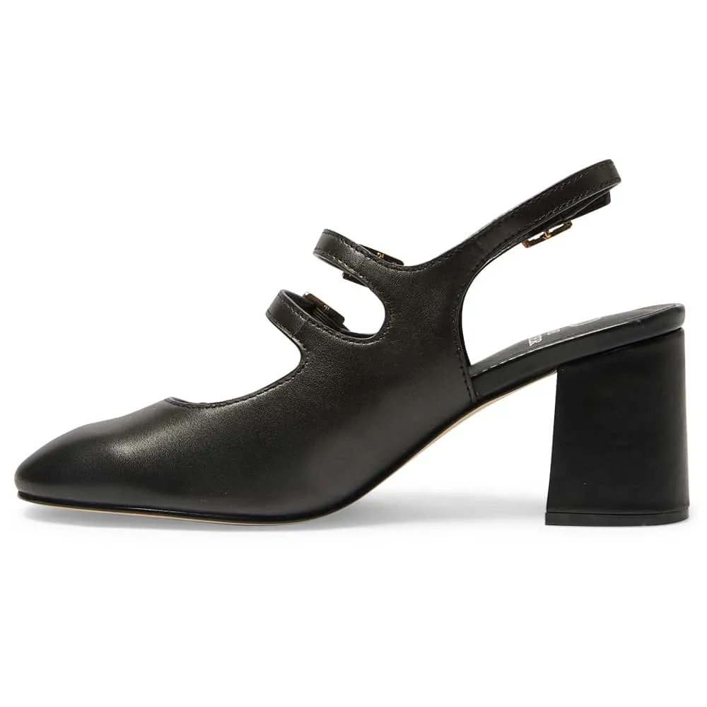 Diana Heel in Black Leather