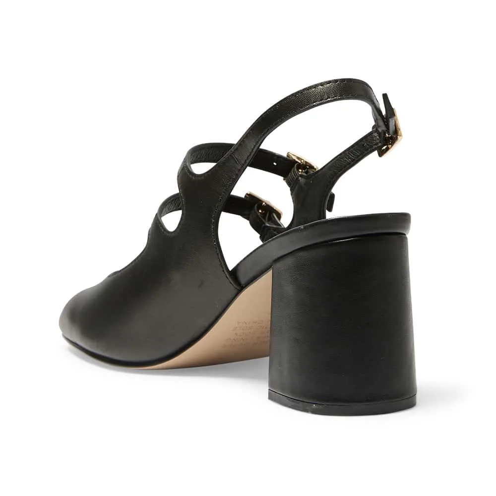 Diana Heel in Black Leather