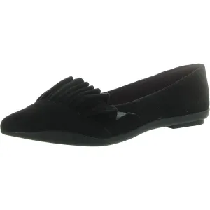 Dillion Womens Suede Slip-On Ballet Flats
