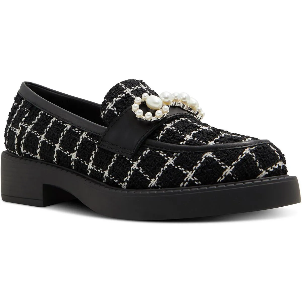 DINARA Womens Pattern Leather Loafers