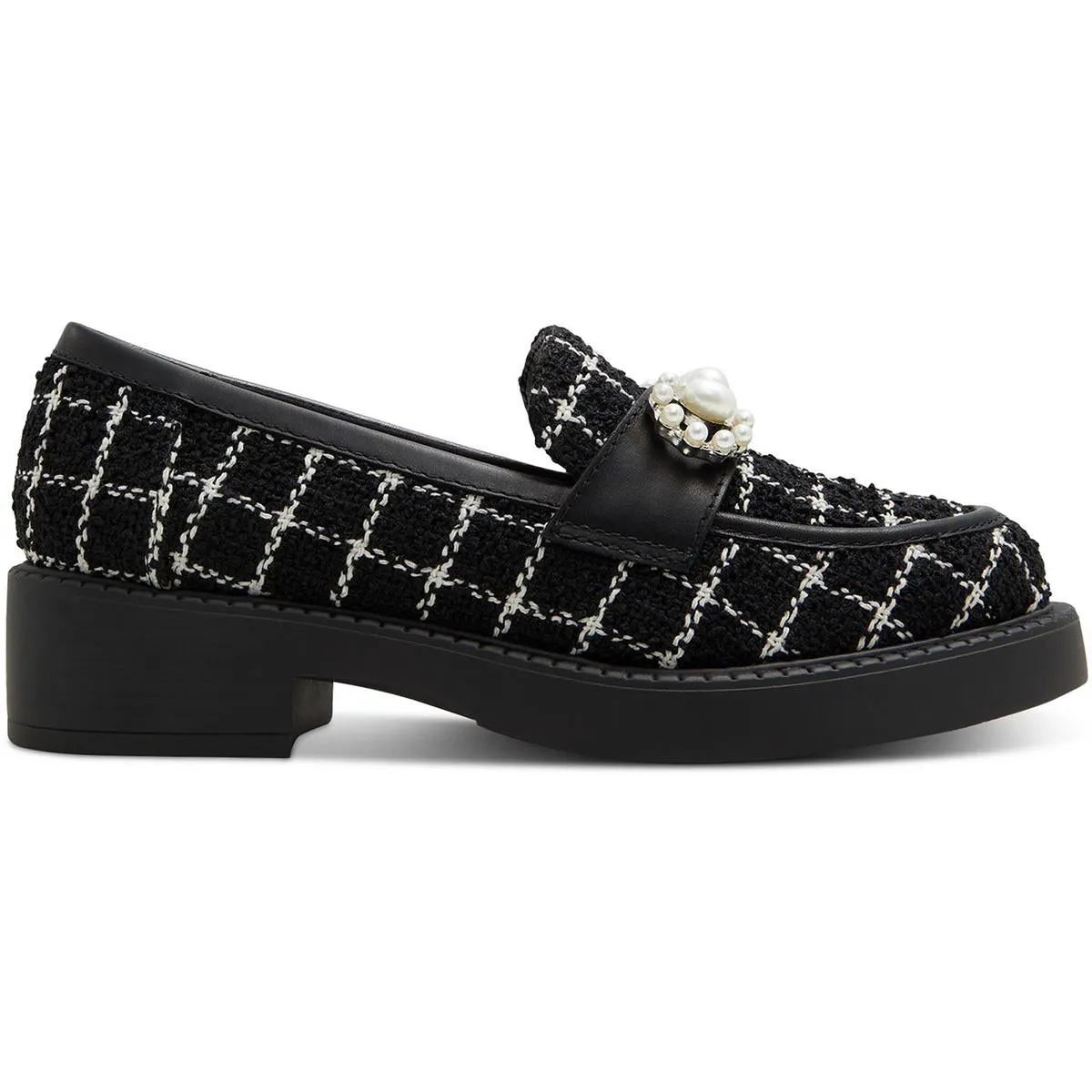 DINARA Womens Pattern Leather Loafers