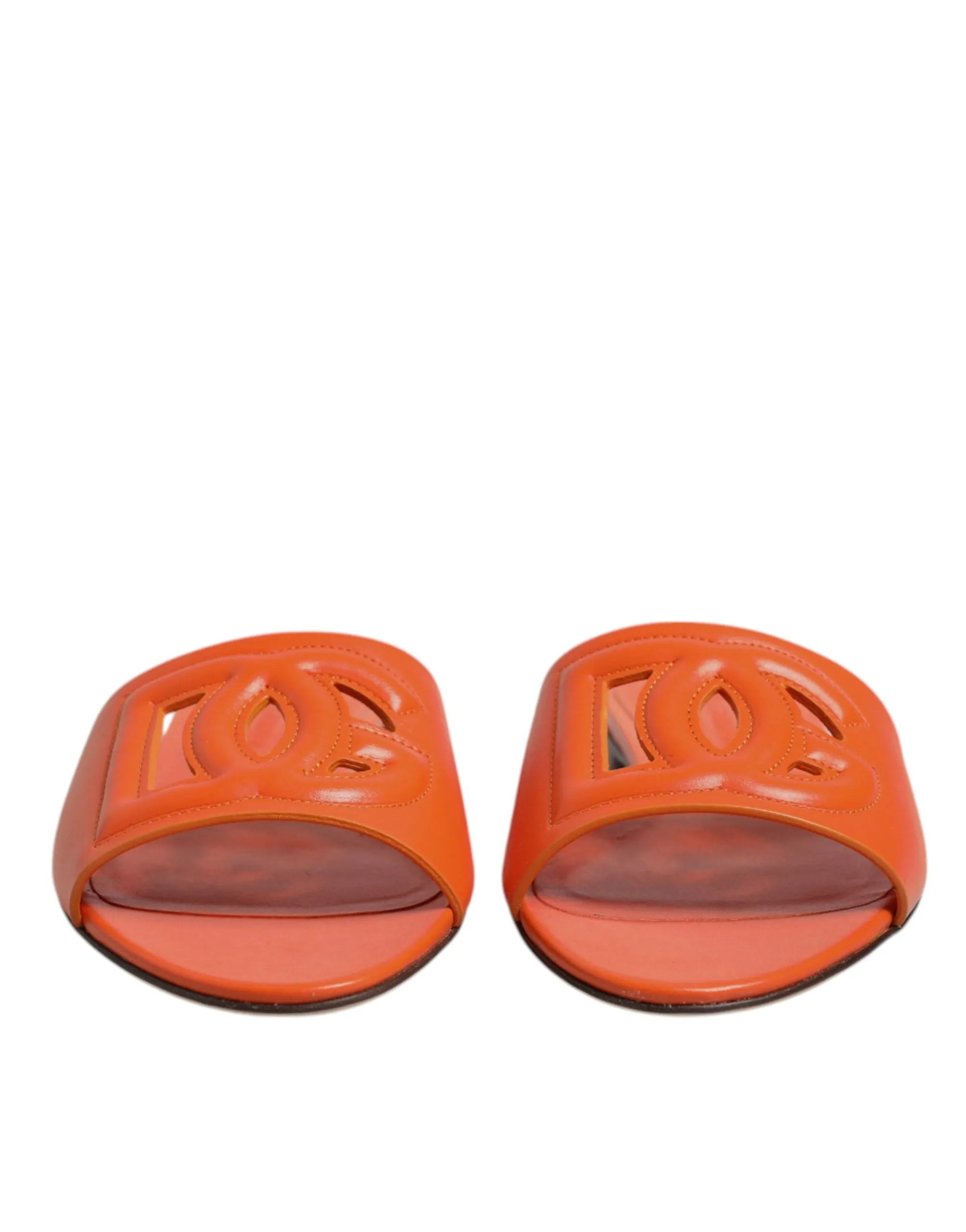 Dolce & Gabbana Leather Logo Flats Sandals Women's Shoes (Pre-Owned)