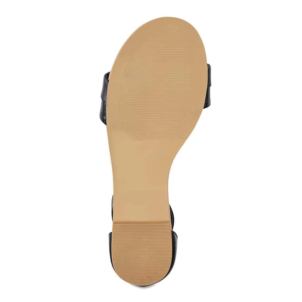 Domino Sandal in Black Leather