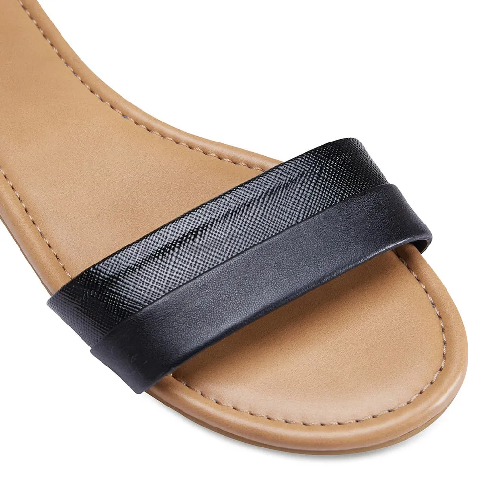 Domino Sandal in Black Leather