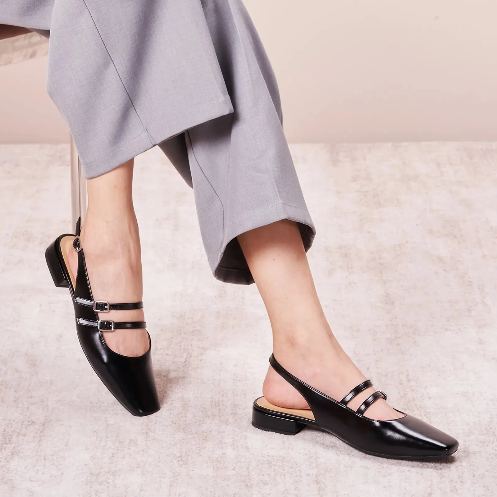 Double-Straps Slingback Mary Jane (Alyssa S