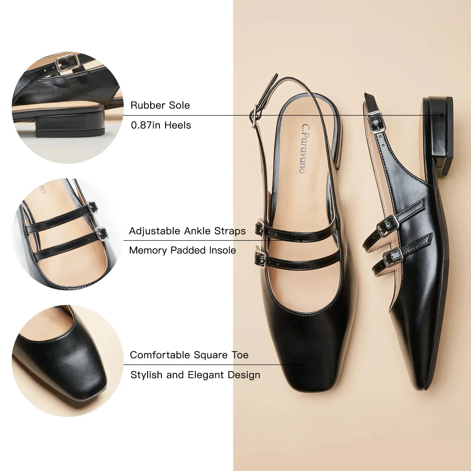 Double-Straps Slingback Mary Jane (Alyssa S