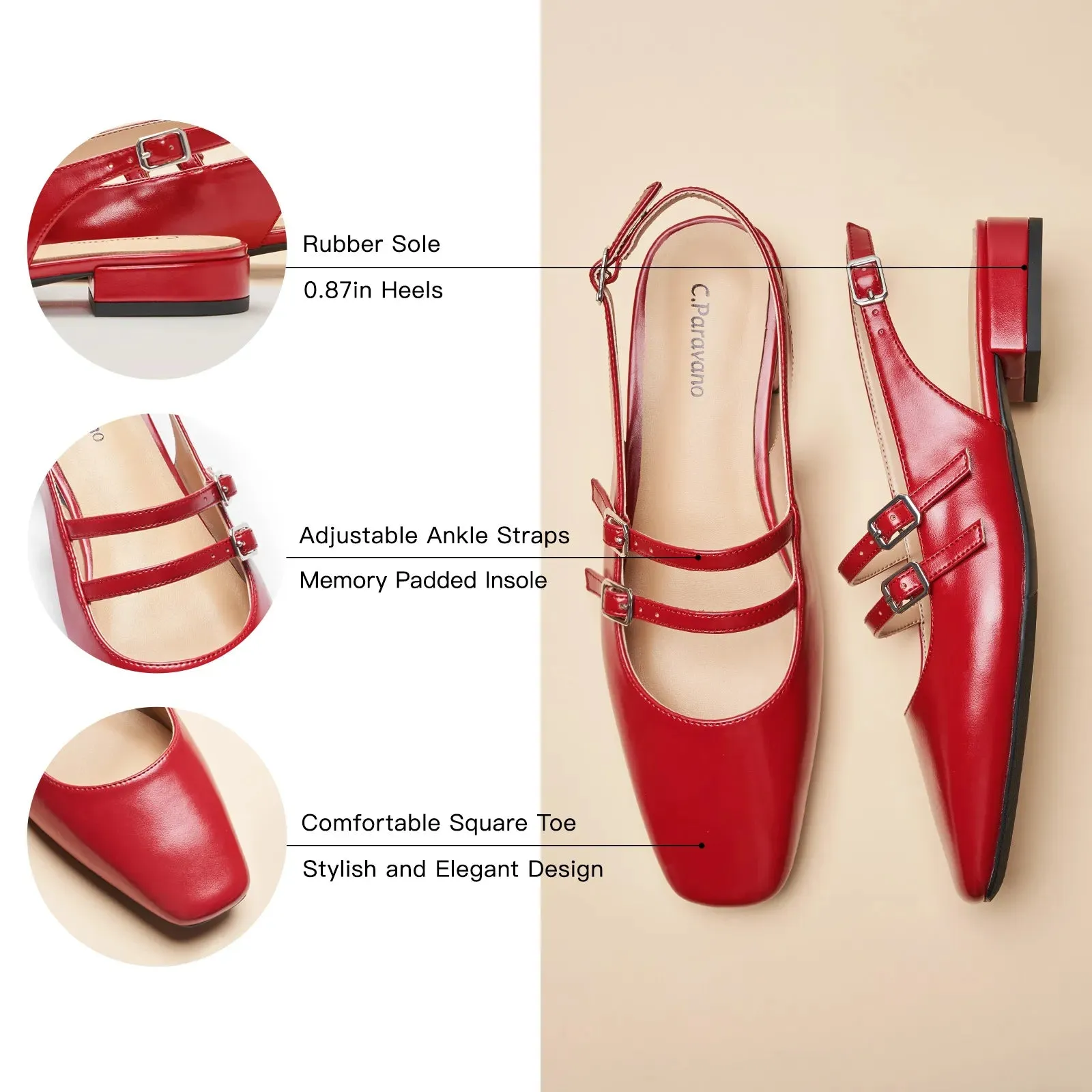 Double-Straps Slingback Mary Jane (Alyssa S