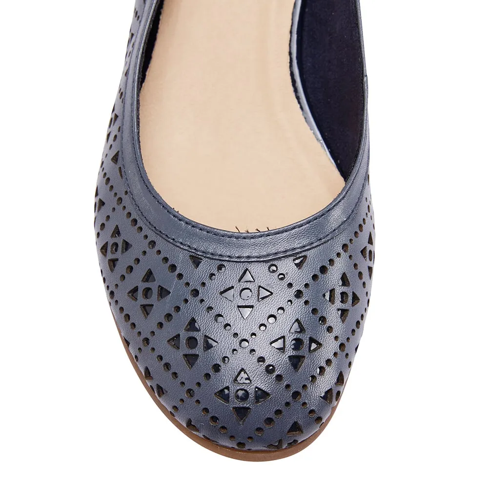 Earl Heel in Navy Leather