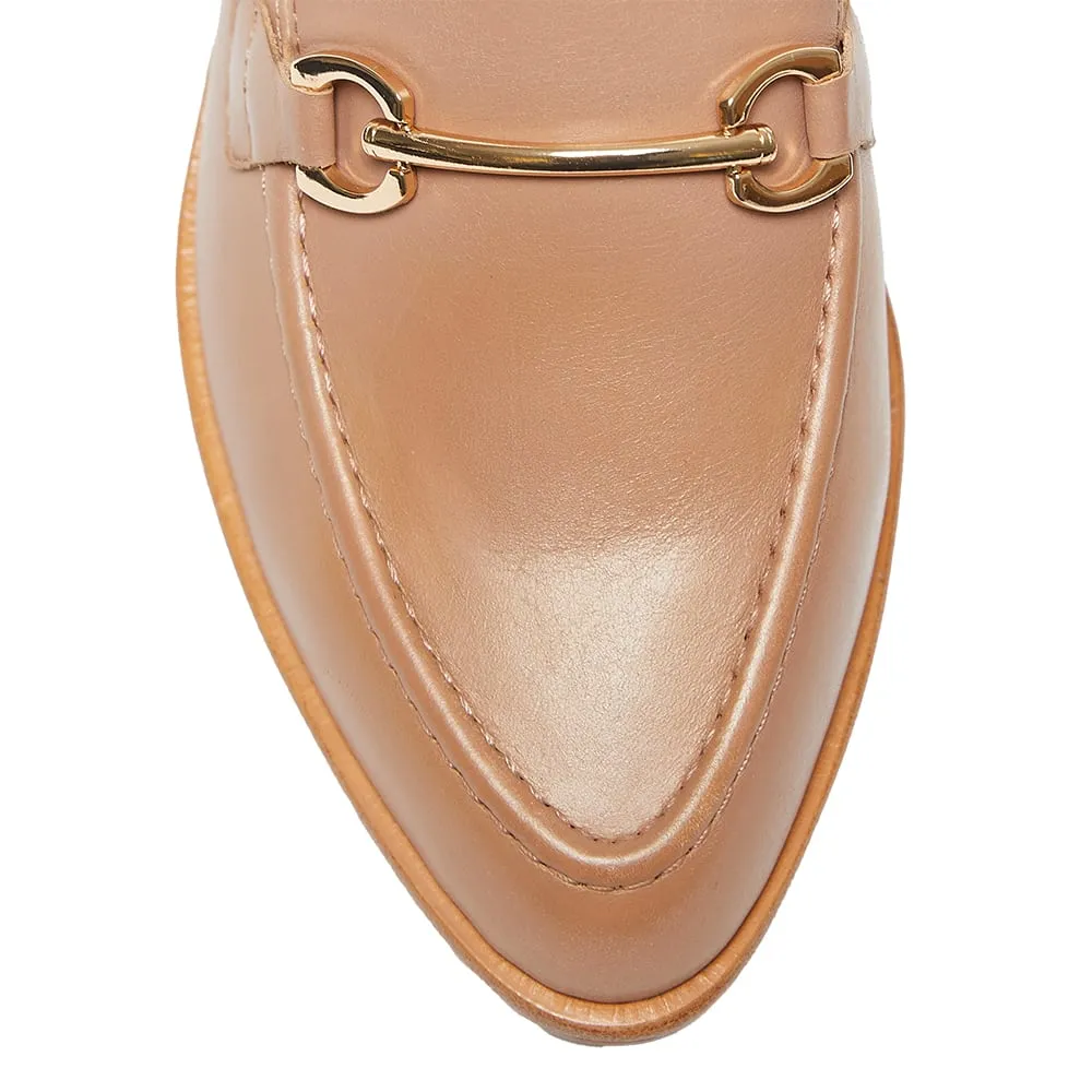 Elena Loafer in Nude Leather
