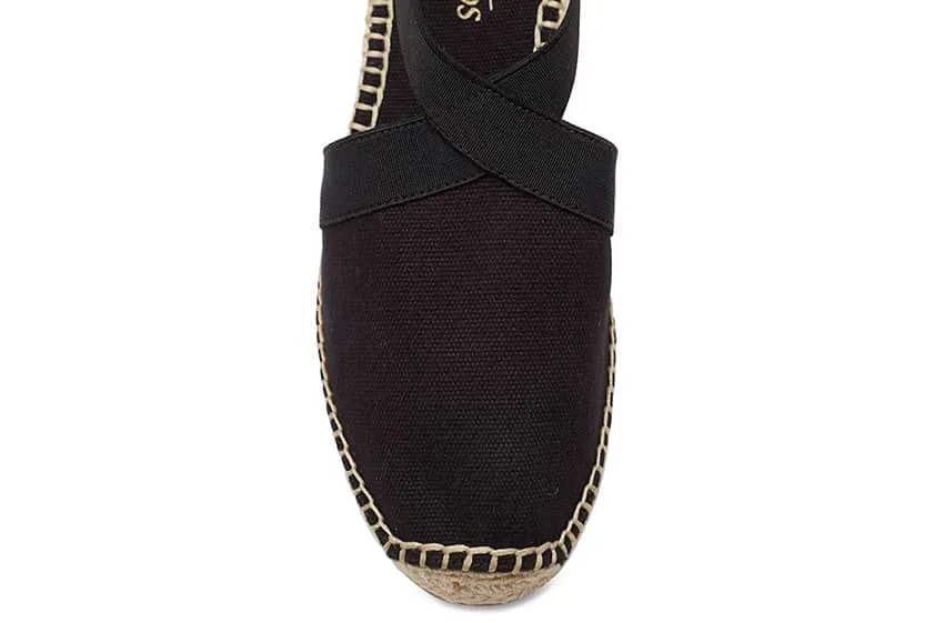 Elise Espadrille in Black Fabric