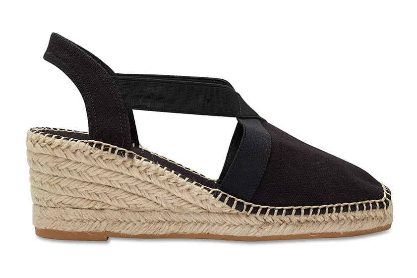 Elise Espadrille in Black Fabric