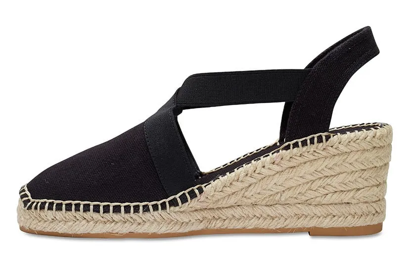 Elise Espadrille in Black Fabric