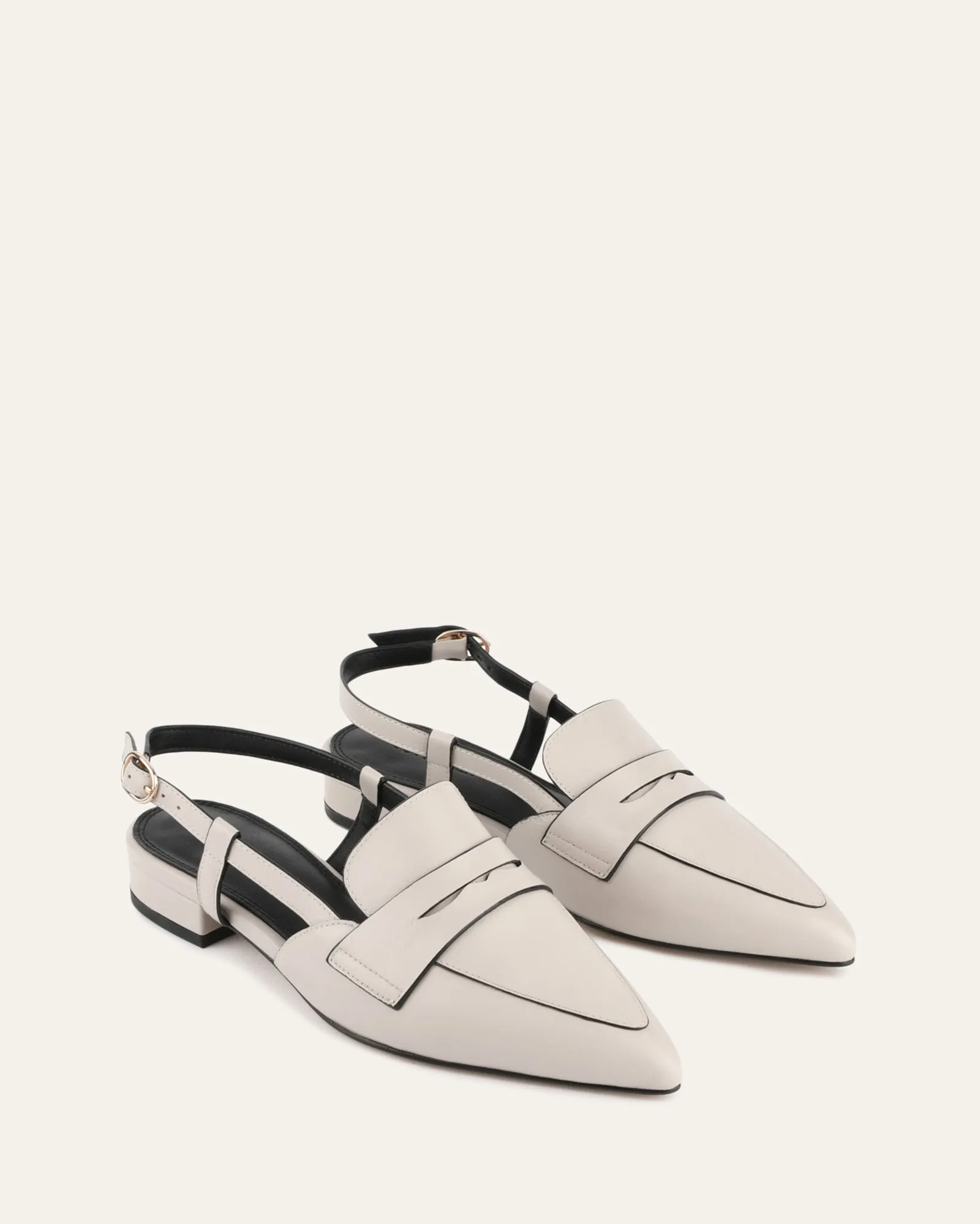 ELOISE DRESS FLATS BONE LEATHER