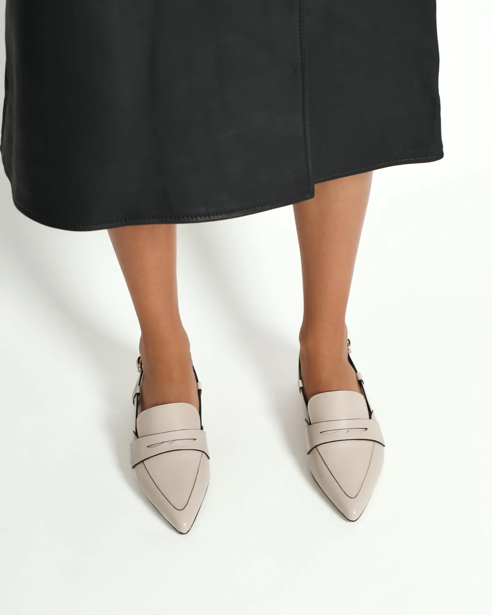ELOISE DRESS FLATS BONE LEATHER