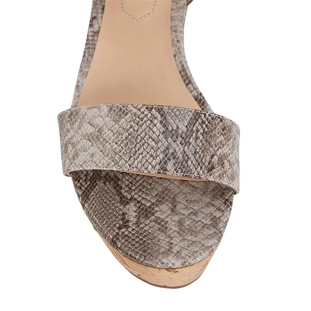 Ember Heel in Snake Fabric