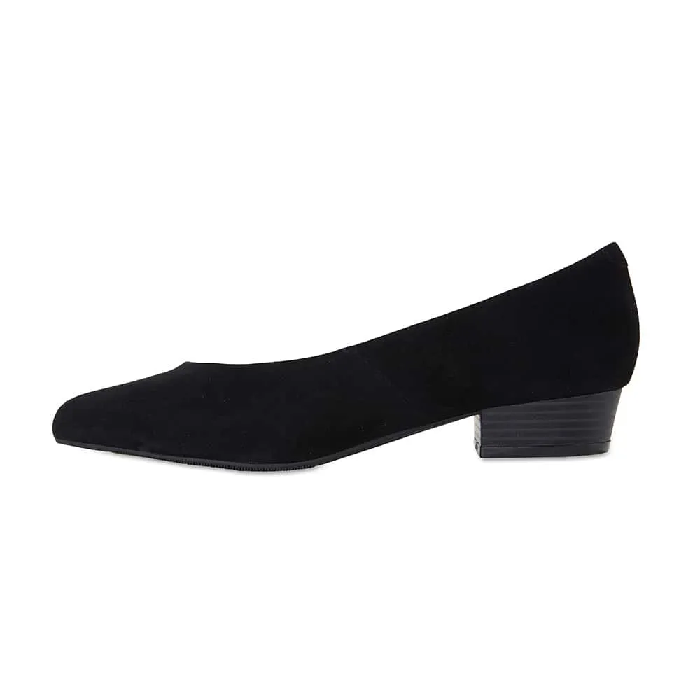 Emily Heel in Black Suede