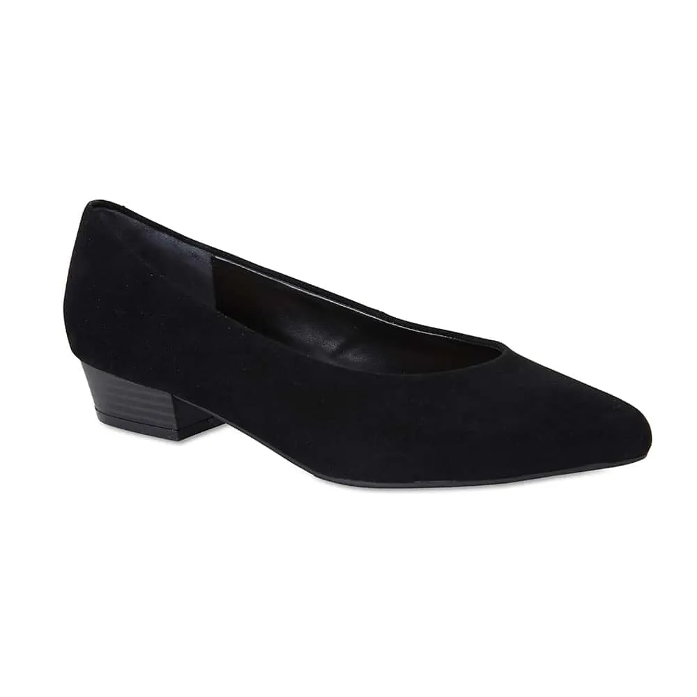Emily Heel in Black Suede