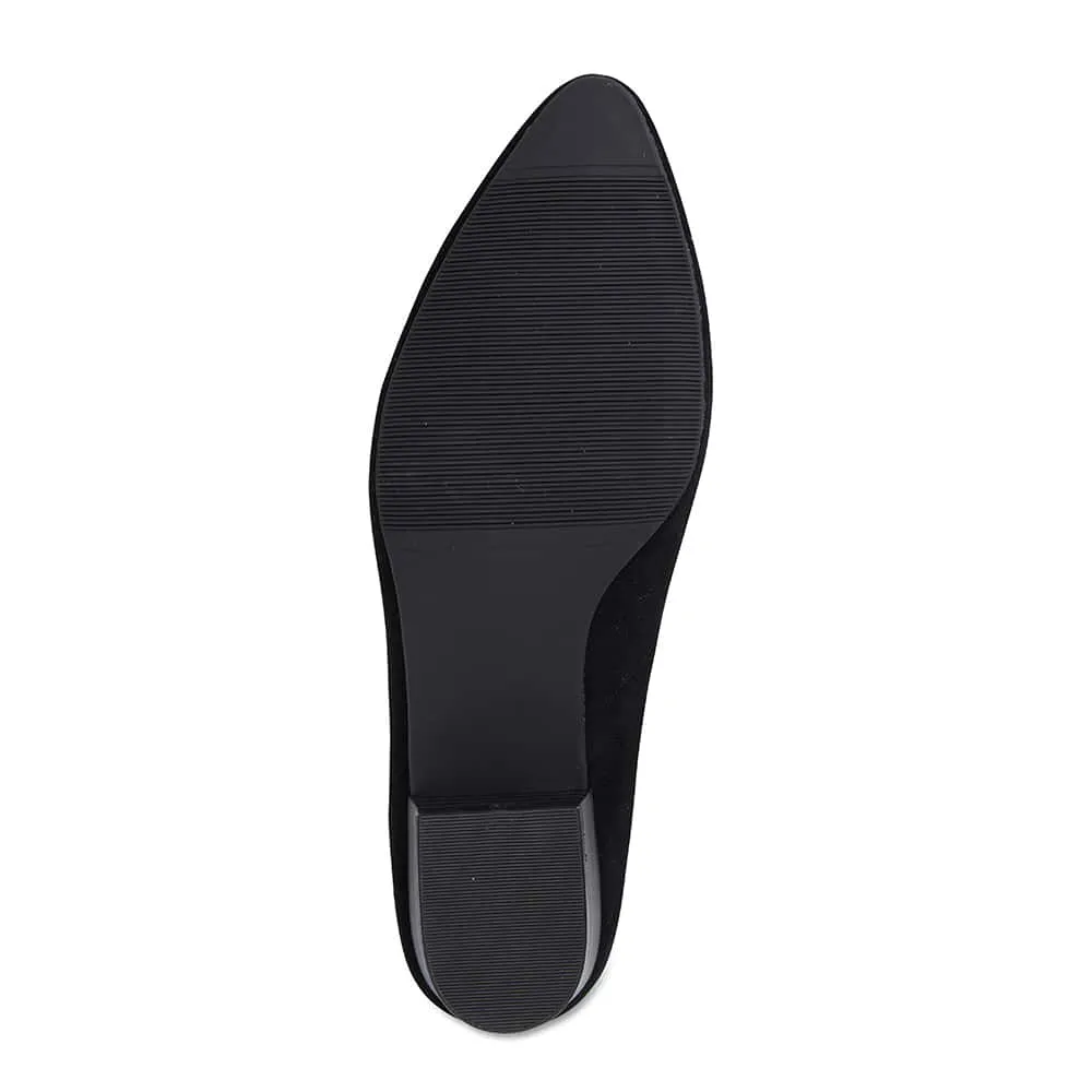 Emily Heel in Black Suede