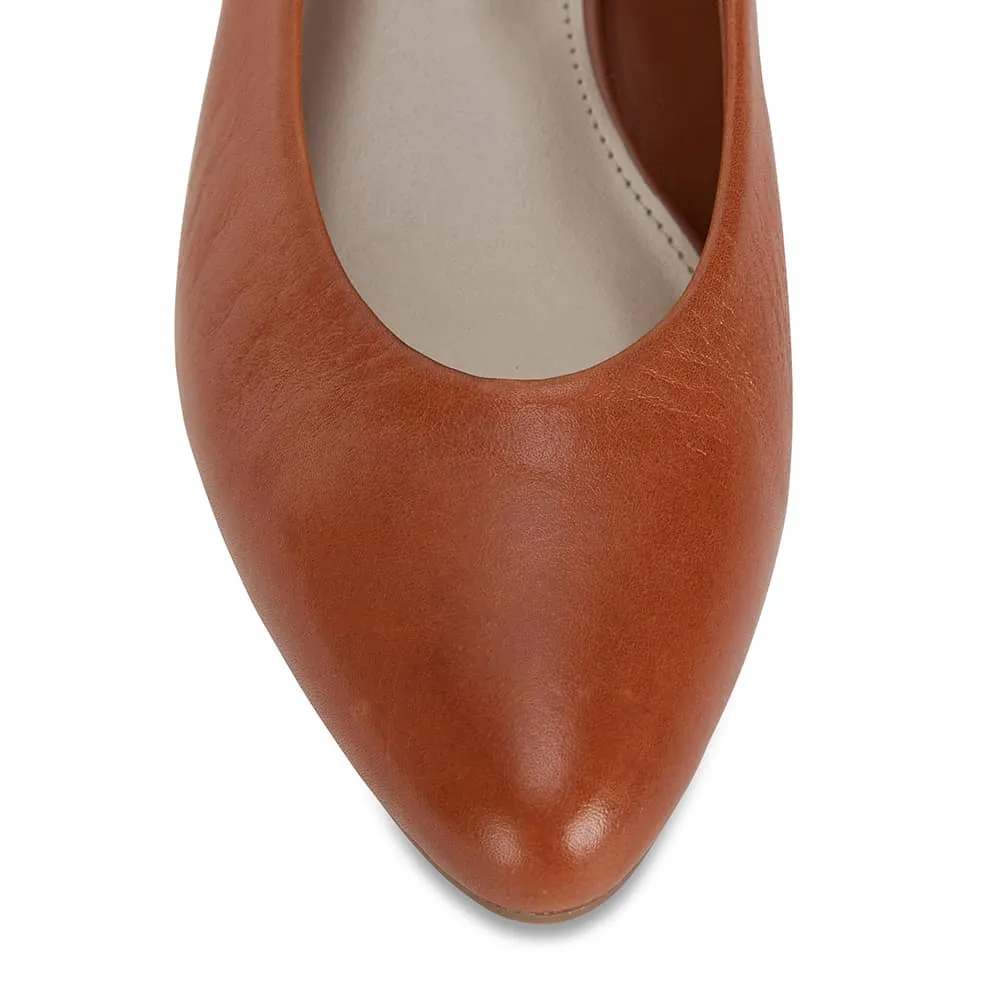 Emily Heel in Cognac Leather