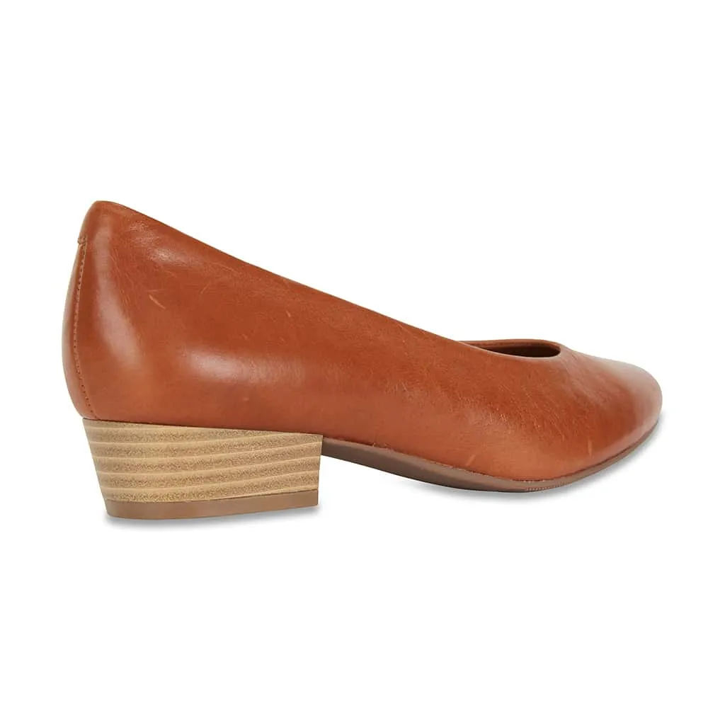 Emily Heel in Cognac Leather