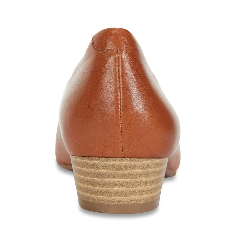 Emily Heel in Cognac Leather