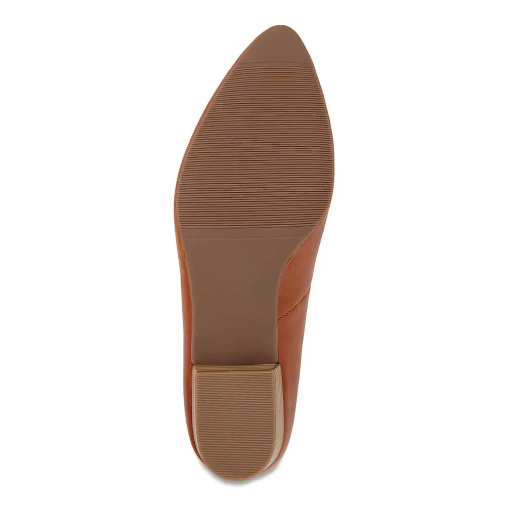 Emily Heel in Cognac Leather