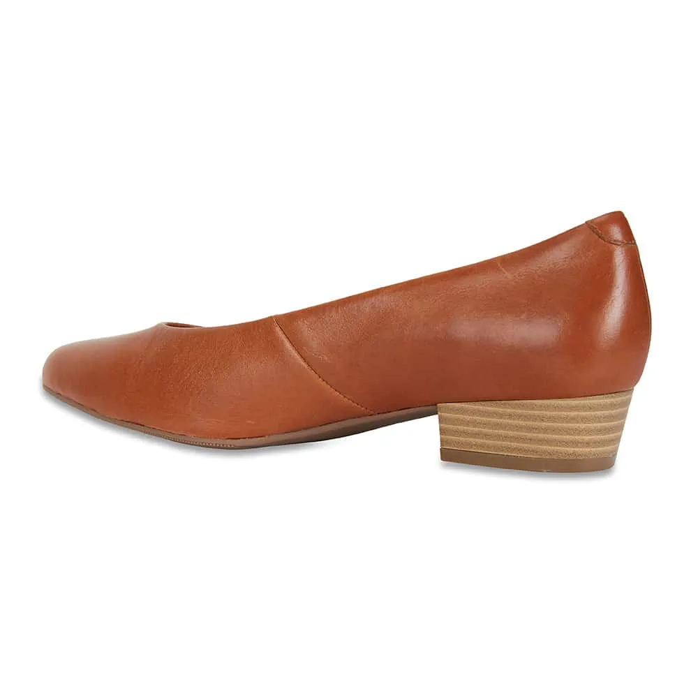 Emily Heel in Cognac Leather