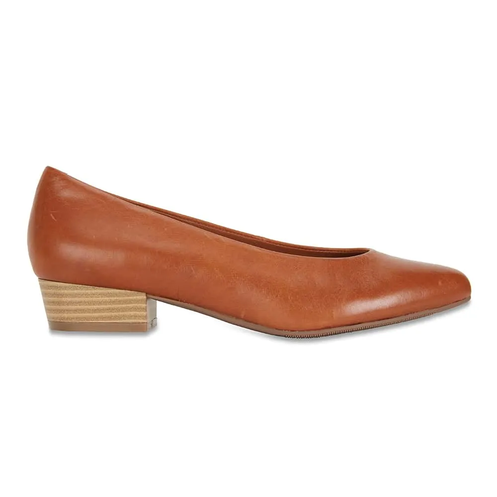 Emily Heel in Cognac Leather