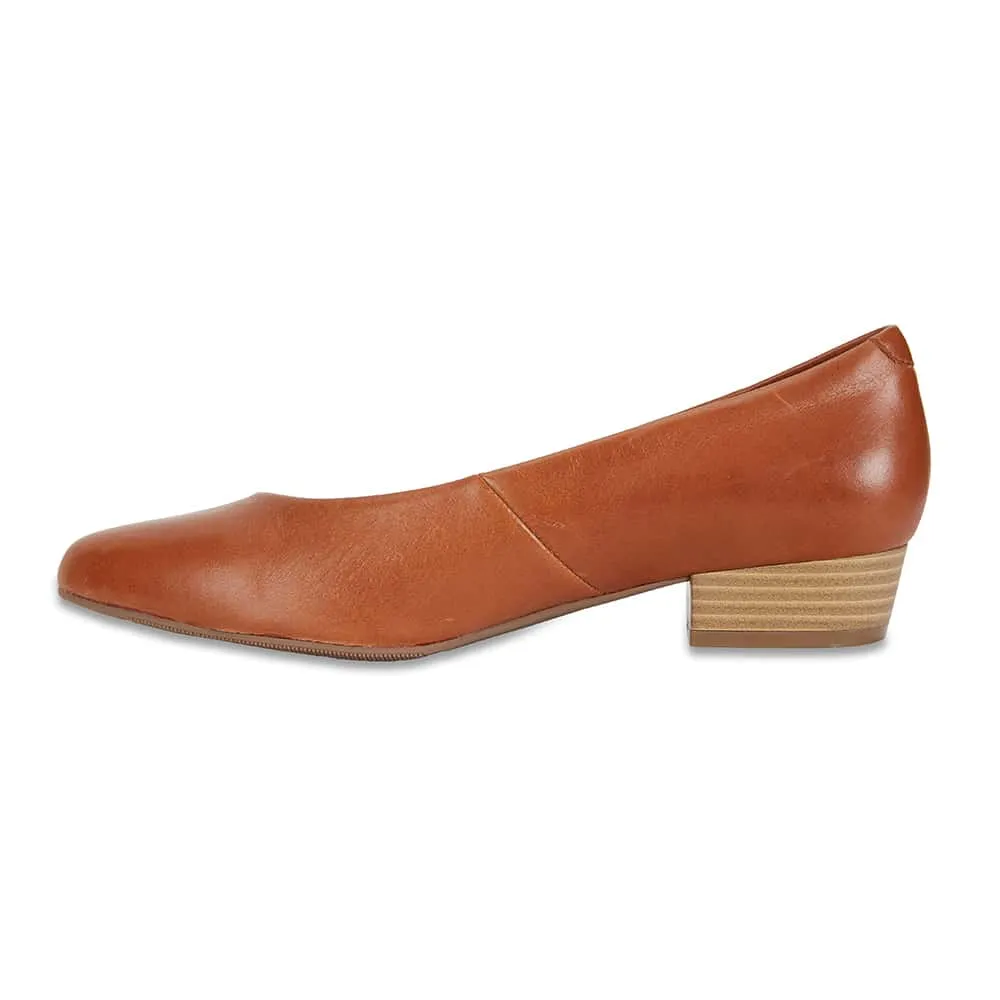 Emily Heel in Cognac Leather