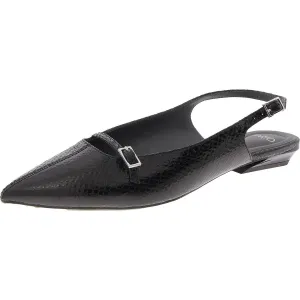 Emma Womens Textured Leather Slingbacks