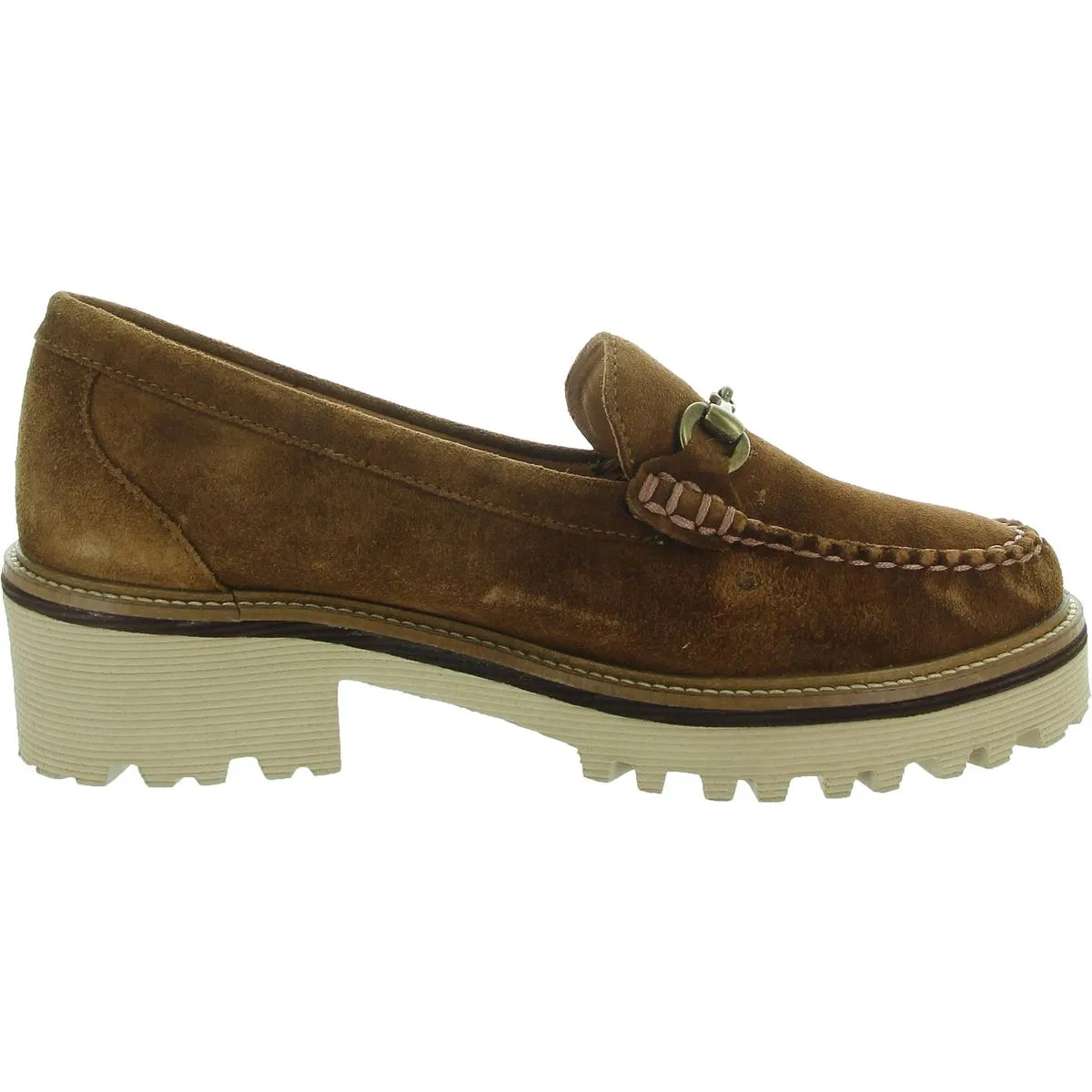 Emmalynn Womens Lugged Sole Suede Loafers