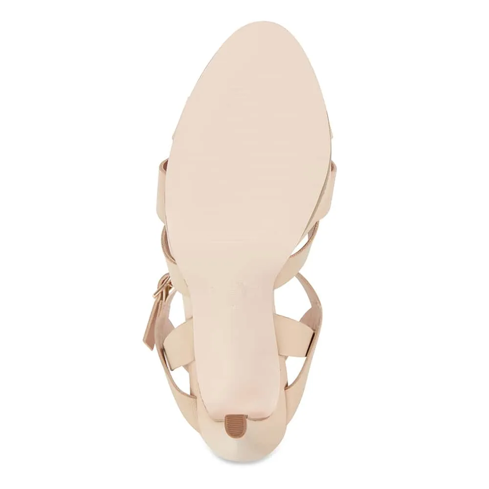 Empire Heel in Nude Leather