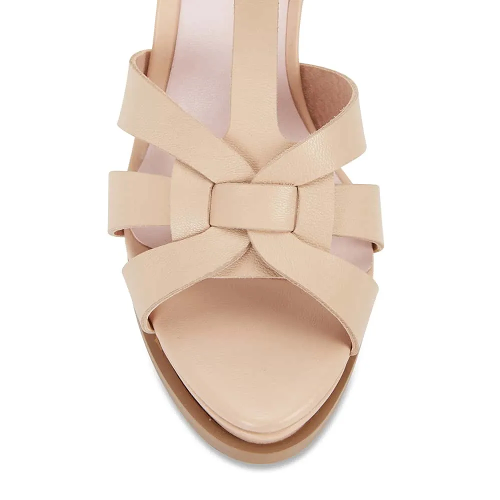 Empire Heel in Nude Leather