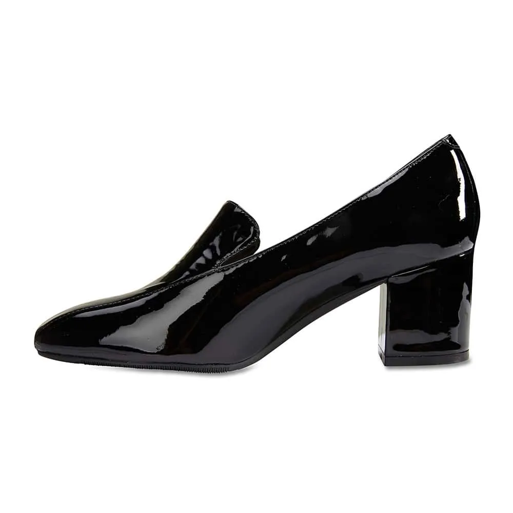 Erica Heel in Black Patent