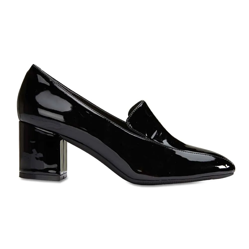 Erica Heel in Black Patent
