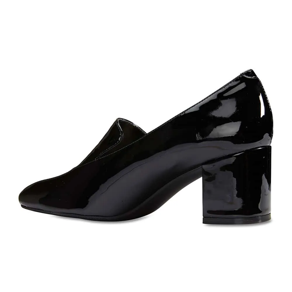 Erica Heel in Black Patent