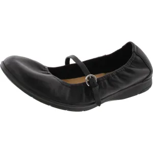 ETKORVINO Womens Buckle Leather Ballet Flats