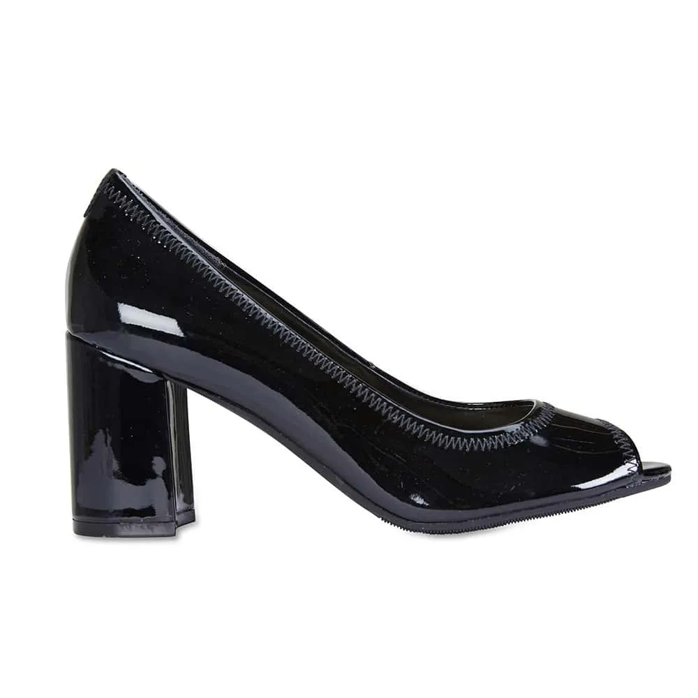 Fawn Heel in Black Patent